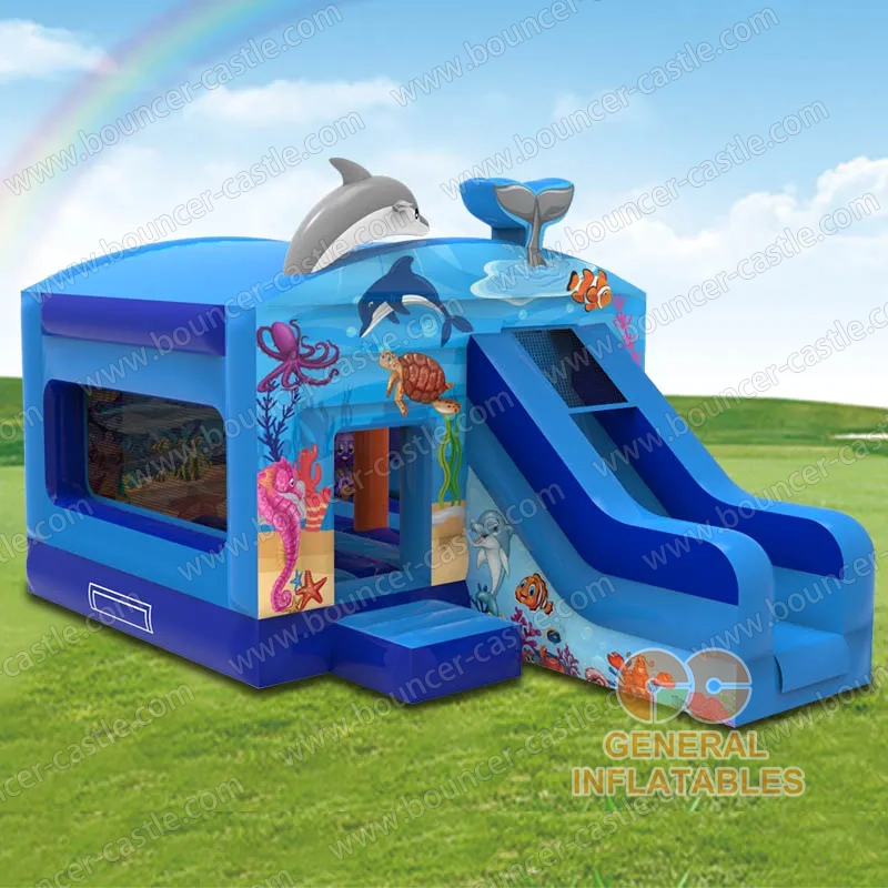 Water slide with sealed pool